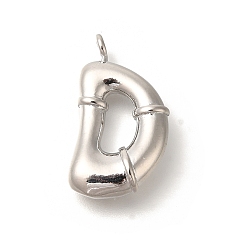 Letter D Стойки обшивки латунные подвески, без кадмия и без свинца, подвески с буквой az~z, Буква D, 24x13.5x6 мм, отверстие, 2 мм