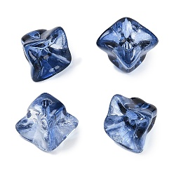 Морской Синий Прозрачная аэрозольная краска стеклянные шарики, цветок, Marine Blue, 10.5x10.5x10.5 мм, отверстие : 1.6 мм