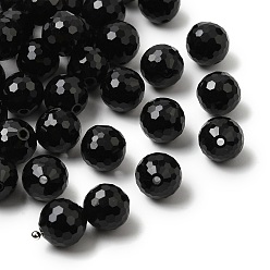 Черный К 9 стекло, имитация Австрийские кристаллические шарики, класс AAA, граненый (128 граней), круглые, чёрные, 10 мм, отверстие : 0.9~1 мм