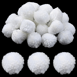 Blanco 24 pcs bola de pompón suave de lana, para sombreros zapatos bufandas bolso dijes accesorios, blanco, 25 mm, 24 PC / sistema