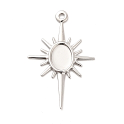 Платина Наберешь металлизации настройки кабошон латунь подвесные, долговечный, солнце, платина, лоток : 8x5.5 мм, 30x19.5x1 мм, отверстие : 1.5 мм