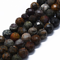 Pietersite Natural Pietersite Beads Strands, Faceted(64 Facets), Round, 6mm, Hole: 0.8mm, about 62~67pcs/strand, 15.16~15.55 inch(38.5~39.5cm)