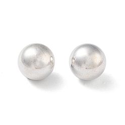Silver 925 Sterling Silver Beads, No Hole, Round, Silver, 8mm