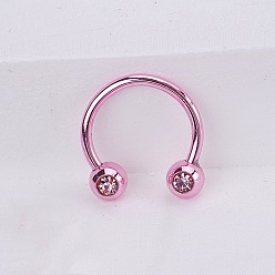 Pink 316l Кольца для носа из нержавеющей стали, розовые, 10 мм, штифты : 1.2 мм
