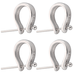 Платина Антикоррозийные 4шт. 925 подвески-капли из стерлингового серебра с шарообразными штифтами, с печатью s925, платина, 10x8x2.5 мм, штифты : 15.5x0.4 мм