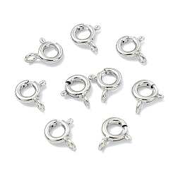 Real Platinum Plated SHEGRACE Brass Spring Ring Clasps, Cadmium Free & Nickel Free & Lead Free, Ring, Real Platinum Plated, 6x1.5mm, Hole: 1.6mm