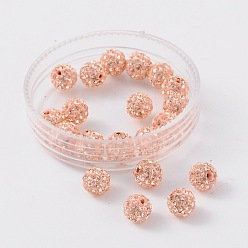 362_Light Peach Czech Glass Rhinestones Beads, Polymer Clay Inside, Half Drilled Round Beads, 362_Light Peach, PP9(1.5.~1.6mm), 8mm, Hole: 1mm
