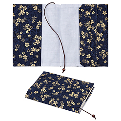 Черный Обложки книг из ткани с цветочным узором, обертки для ноутбука, прямоугольные, чёрные, 220x155x7 мм