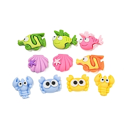 (52) Непрозрачная лаванда Непрозрачная смола декодирует кабошоны, морское животное, разнообразные, разноцветные, 14~18x17~24x6~8 мм