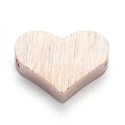 Розовое Золото 304 подвески из нержавеющей стали с ионным покрытием (IP), сердце, розовое золото , 6x8.5x3 мм, отверстие : 1.8 мм