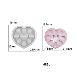 Сердце Силиконовые формы для хранения своими руками, на Пасху, белые, сердце, 219x199x20 мм