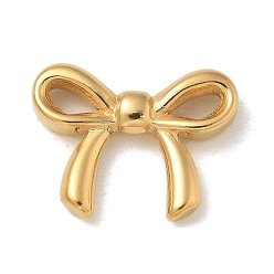 Настоящее золото 18K Вакуумное покрытие pvd 304 соединители из нержавеющей стали подвески, ссылка на бант, реальный 18 k позолоченный, 12x16x3 мм, отверстие : 2.5x1.5 мм