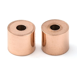 Розовое Золото Стойки обшивки латунные бусины, долговечный, cloumn, розовое золото , 7x6 мм, отверстие : 2 мм