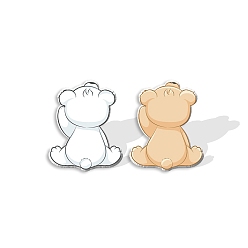 (52) Непрозрачная лаванда Пластиковые серьги-гвоздики в виде медведя для женщин, разноцветные, 15 мм