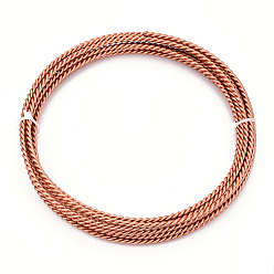 Легкий Лосось 5м 2-слойная анодированная алюминиевая проволока, витых круглых, гибкая металлическая проволока, гибкий провод ремесла, для бисероплетения, светлый померанцевый, 3~4 мм, около 16.40 футов (5 м) / рулон