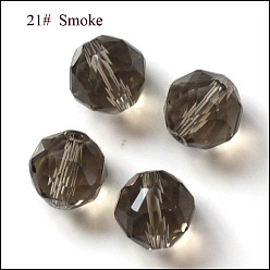 Серый Имитация Австрийские кристаллические шарики, класс AAA, граненые, круглые, серые, 6 мм, отверстие : 0.7~0.9 мм