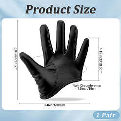Schwarz 1 Paar Halbhandhandschuhe aus PU-Leder, Schwarz, 175x88x3 mm