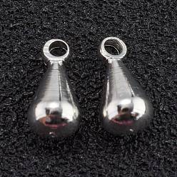 Посеребрённый Латунь прелести, падение удлинителя цепи, долговечный, слеза, 925 серебро покрытием, 7.5x4 мм, отверстие : 1.5 мм