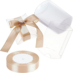 Mixed Color PVC Plastic Frosted Pillow Boxes, Gift Candy Transparent Packing Box, Mixed Color, 9x6.45x2.6cm, 26pcs
