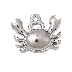 Краб Тема морских организмов 304 подвески из нержавеющей стали, цвет нержавеющей стали, краб, 11x13.5x3 мм, отверстие : 1.2 мм