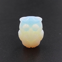 Опал Резные фигурки из опалита, статуэтки для украшения рабочего стола в домашнем офисе, сова, 24x21x31 мм