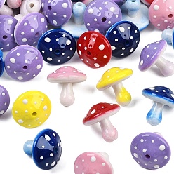 (52) Непрозрачная лаванда Непрозрачные акриловые бусины, гриб, разноцветные, 22x22~23 мм, отверстие : 2.5 мм