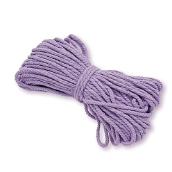 Средний Фиолетовый Хлопковый шнур макраме, круглая веревка макраме для настенных вешалок, украшения в стиле бохо, макраме своими руками, средне фиолетовый, 3 мм, около 21.87 ярдов (20 м) / пачка