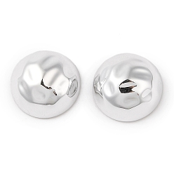 Platinum CCB Plastic Cabochons, Half Round, Platinum, 16x8.5mm