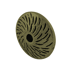 Античная Бронза Плоско-круглые бусины из сплава тибетского стиля , без кадмия, без никеля и без свинца, античная бронза, 12x4.5 мм, Отверстие : 2 мм , около 580 шт / 1000 г