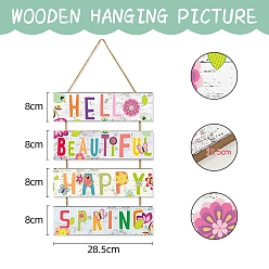 Rectangle Деревянный кулон с надписью, для украшения дома, прямоугольные, Кулон : 320x285x5 мм