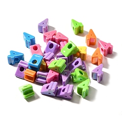 Number Непрозрачные акриловые бусины с УФ-покрытием, радужный, число, 4, 22.5x15x14 мм, отверстие : 6 мм