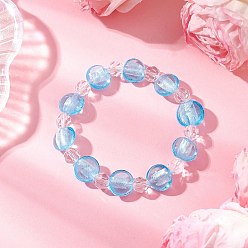 Лэмпворк Браслеты ручной работы из серебряной фольги и стеклянных бусин лэмпворк для женщин, плоско-круглые, с имитацией австрийского хрусталя, внутренний диаметр: 2 дюйм (5.2 см)