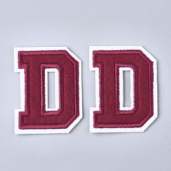 Letter D Компьютеризированная вышивка ткань железа на патчи, аксессуары для костюма, аппликация, буквы, letter.d, 57x44x1.5 мм
