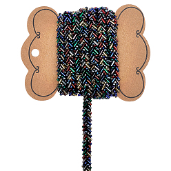 Разноцветный 2.5 метров отделки ручной работы из стеклянных бусин для украшения одежды, красочный, 7 мм