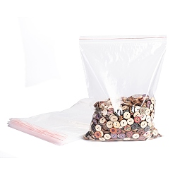 Прозрачный Пластиковые сумки на молнии, многоразовые упаковочные пакеты, верхнего уплотнения, мешок с самоуплотнением, прямоугольные, прозрачные, 35x25 см, односторонняя толщина: 2 мил(0.05мм)