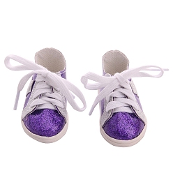 Фиолетовый Парусиновые туфли для куклы из ткани, Аксессуары для американской куклы 18 дюйма для девочек, фиолетовые, 80 мм