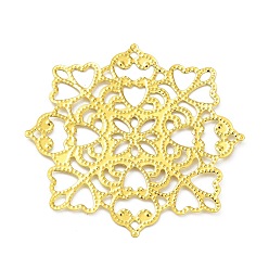 Золотой Подвески для железного разъема для стойки, цветок ссылки, гравированные металлические украшения, золотые, 63x63x0.6 мм, отверстие : 2x4 мм