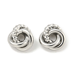 Платина Латунные бусины, без кадмия, без никеля и без свинца, троица узел, платина, 7x7x3 мм, отверстие : 1.8 мм