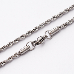 Нержавеющая Сталь Цвет Устойчивые к потускнению 304 ожерелья из нержавеющей стали, с карабин-лобстерами , цвет нержавеющей стали, 18.1 дюйм (46 см)