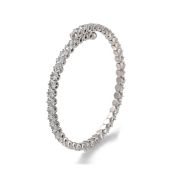 Платина Латунь микро проложить кубического циркония манжеты браслеты, долговечный, без свинца и без кадмия, платина, внутренний диаметр: 2-1/8 дюйм (5.25 см)