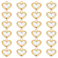 Золотой 10 шт. 304 подвески из нержавеющей стали, с оболочкой, сердце, золотые, 11x11x4 мм, отверстие : 1.8 мм