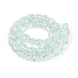 Светло-голубой Нити из фольги в технике лэмпворк, баррель, светло-голубой, 9.5~10x9.5~10 мм, отверстие : 1.2~1.8 мм, около 40 шт / нитка, 15.75~16.14'' (40~41 см)