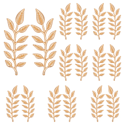 Золотой 8 Парные застежки для значков в виде листьев из сплава для рюкзаков и одежды, золотые, 60x22 мм