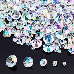 Clear AB 5 Style Resin Rhinestone Cabochons, Diamond-shaped, Clear AB, 4x3mm, 4700pcs/box