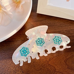 Озёрно--синий Заколки для волос в виде когтей из ацетата целлюлозы (смола) в виде снежинок, аксессуары для волос для девочек и женщин, Плут синий, 50x100 мм