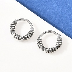 Ring 316 серьги из нержавеющей стали для хряща, кольца для носа, античное серебро, Скрученное кольцо, 11.5x13x4 мм