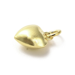 Золотой 925 стерлингов серебряные подвески, подвески-сердечки с кольцами-прыгунами, золотые, 10x8x5 мм, отверстие : 3 мм