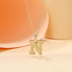 Letter N Ожерелья с подвесками в виде инициалов из сплава, золотые, Письмо N, 18.31 дюйм (46.5 см)