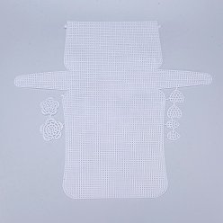 White Plastic Mesh Canvas Sheets, for Embroidery, Acrylic Yarn Crafting, Knit and Crochet Projects, Flower & Heart & Leaf, White, 42.2x46.3x0.15cm, Hole: 2x2mm, Leaf: 29.5x20x1.2mm, Heart: 32x33x1.2mm, Flowers: 51x52x1.2mm and 43x44x1.2mm