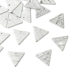 Platinum SHEGRACE Brass Pendants, Triangle Charms, Stamping Blank Tag, Brushed Finish, Cadmium Free & Lead Free & Nickel Free, Platinum, 11.5x13x0.7mm, Hole: 1mm
